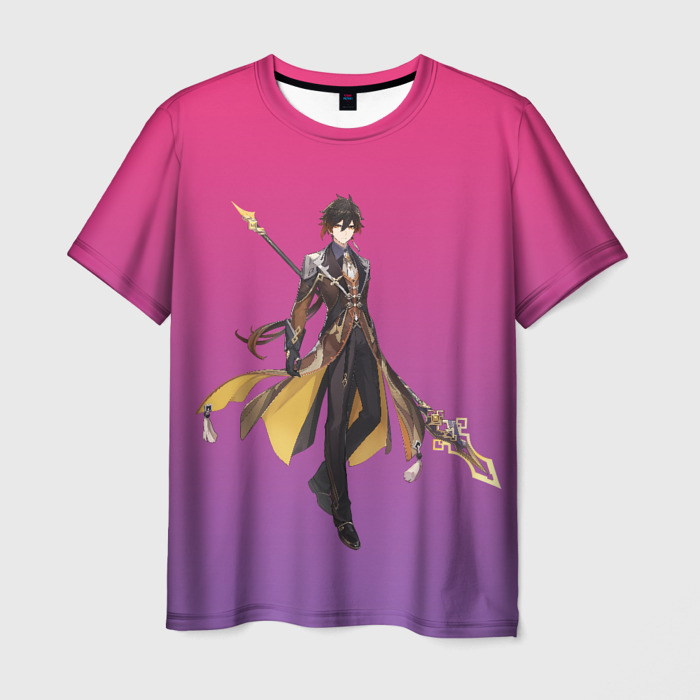 Мужская футболка 3D Genshin персонаж игры   Чжун Ли фото