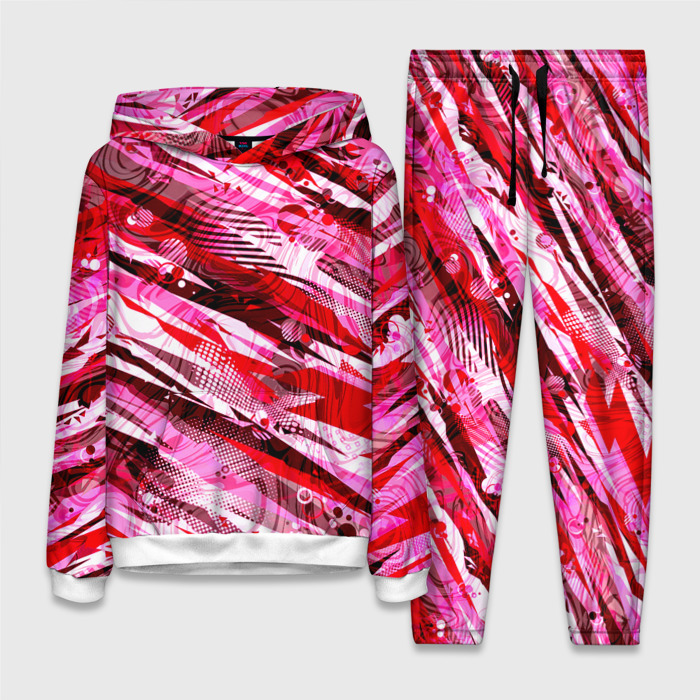 Женский костюм с толстовкой 3D Разноцветные паттерны узоры фото