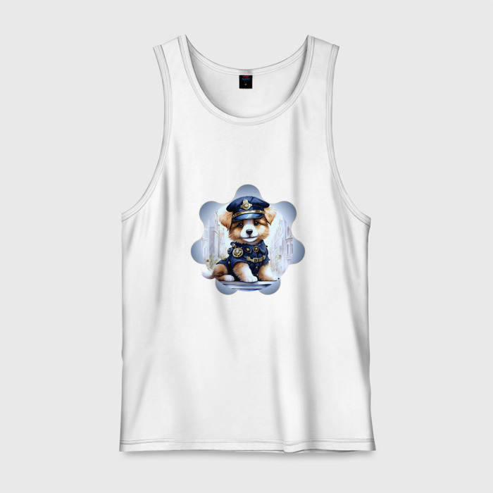 Мужская майка хлопок Служебный щенок фото