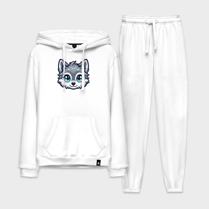 Мужской костюм хлопок с толстовкой Мордочка волка фото