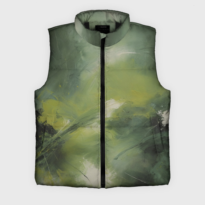 Мужской жилет утепленный 3D Зеленая палитра фото
