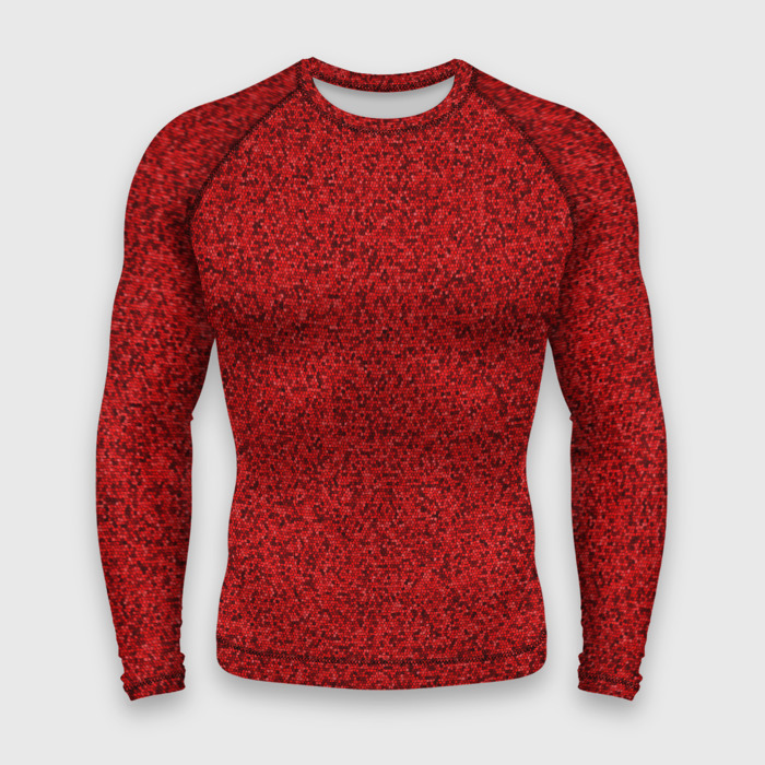 Мужской рашгард 3D Тёмный красный мелкая мозаика фото