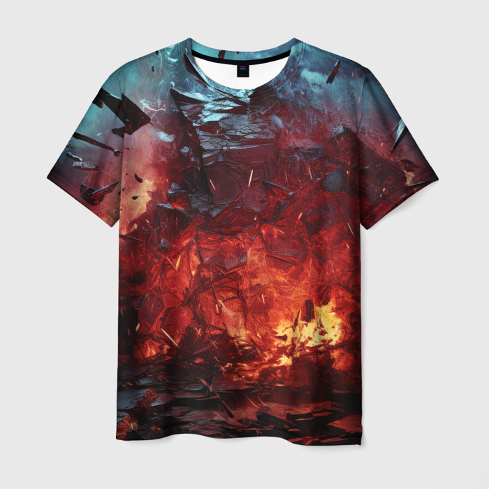 Мужская футболка 3D Абстрактный взрыв фото