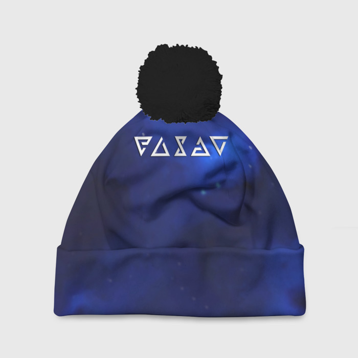 Шапка 3D c помпоном Ведьмак лого космос фото