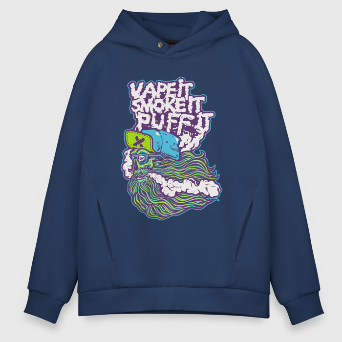 Мужское худи Oversize хлопок Череп курильщик фото