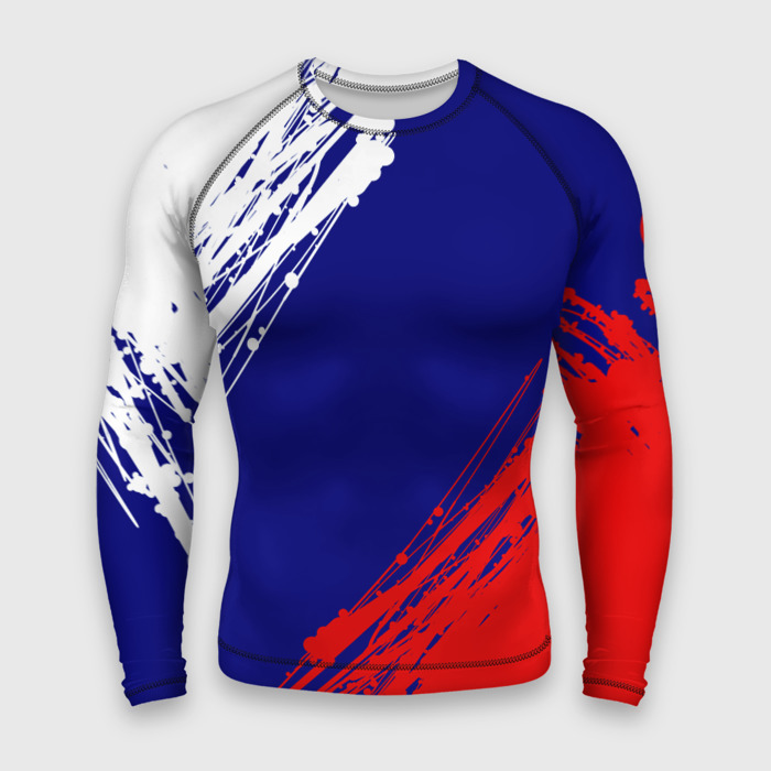 Мужской рашгард 3D Триколор Россия фото