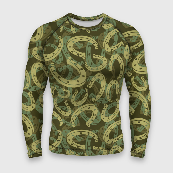 Мужской рашгард 3D Подковы   камуфляж фото