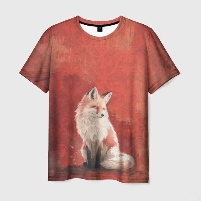 Мужская футболка 3D Притомившейся лис фото