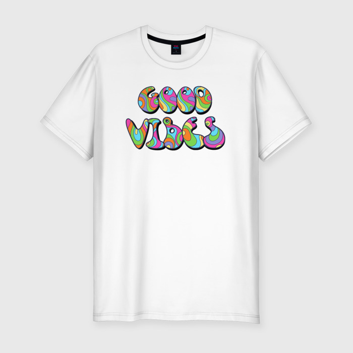 Мужская футболка хлопок Slim Позитивные волны фото