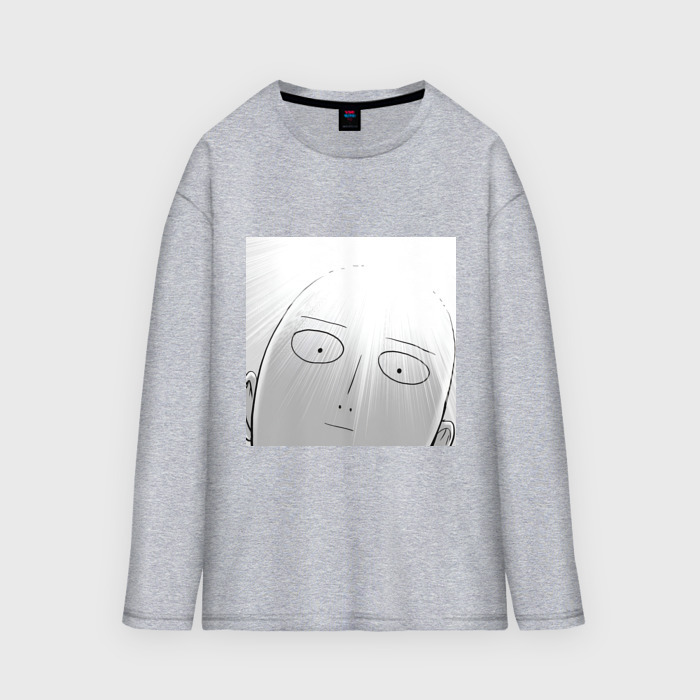 Мужской лонгслив oversize хлопок Ванпанчмен Сайтама лысина фото