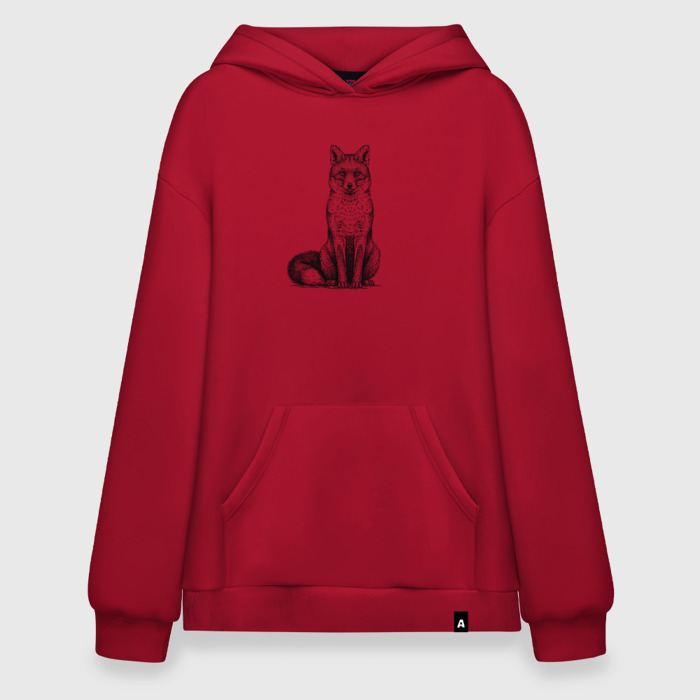 Худи SuperOversize хлопок Лис сидит фото