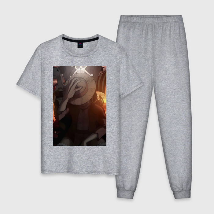 Мужская пижама хлопок Ван Пис Луффи Монки Д фото