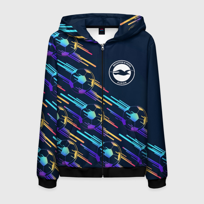 Мужская толстовка 3D на молнии Brighton градиентные мячи фото