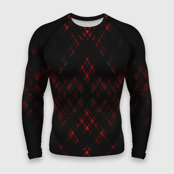 Мужской рашгард 3D Текстуры чёрно красные фото