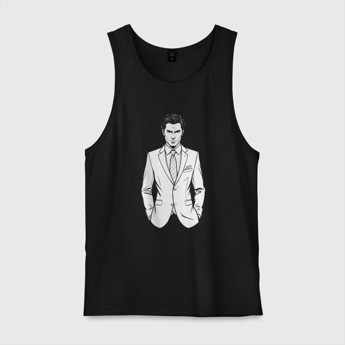 Мужская майка хлопок Джентельмен в костюме фото