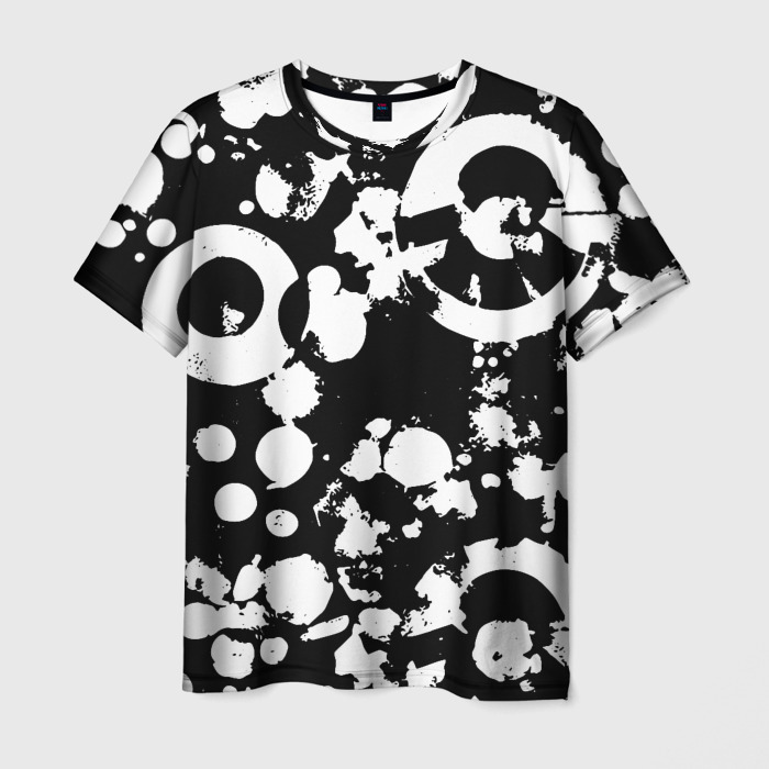 Мужская футболка 3D Модная чб абстракция   нейросеть фото