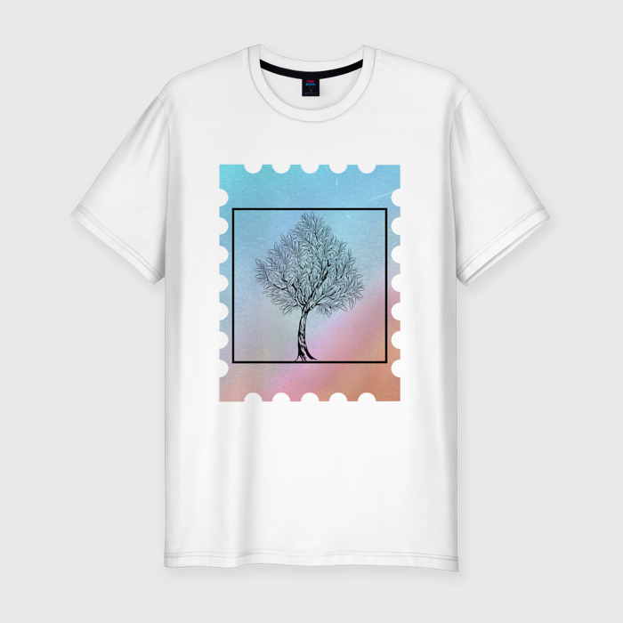 Мужская футболка хлопок Slim Абстрактное деревo фото