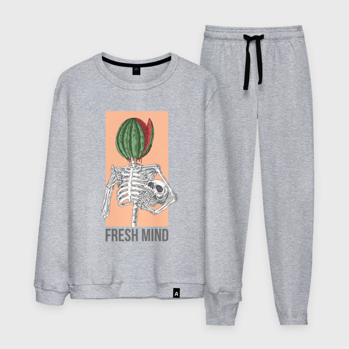 Мужской костюм хлопок Скелет с арбузом фото