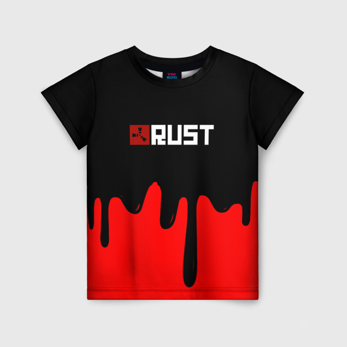 Детская футболка 3D RUST краски разводы пустошь фото