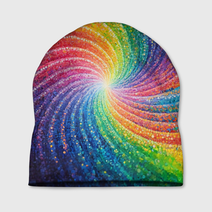 Шапка 3D Радужные узоры яркие фото