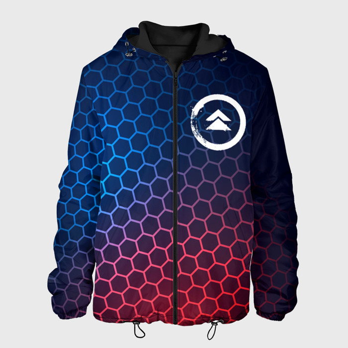 Мужская куртка 3D Ghost of Tsushima неоновые соты фото