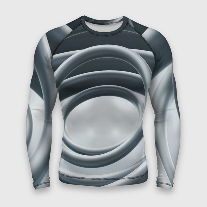 Мужской рашгард 3D Серые кольца фото