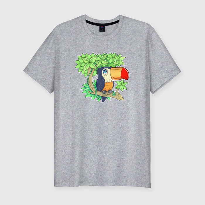 Мужская футболка хлопок Slim Забавный маленький тукан фото