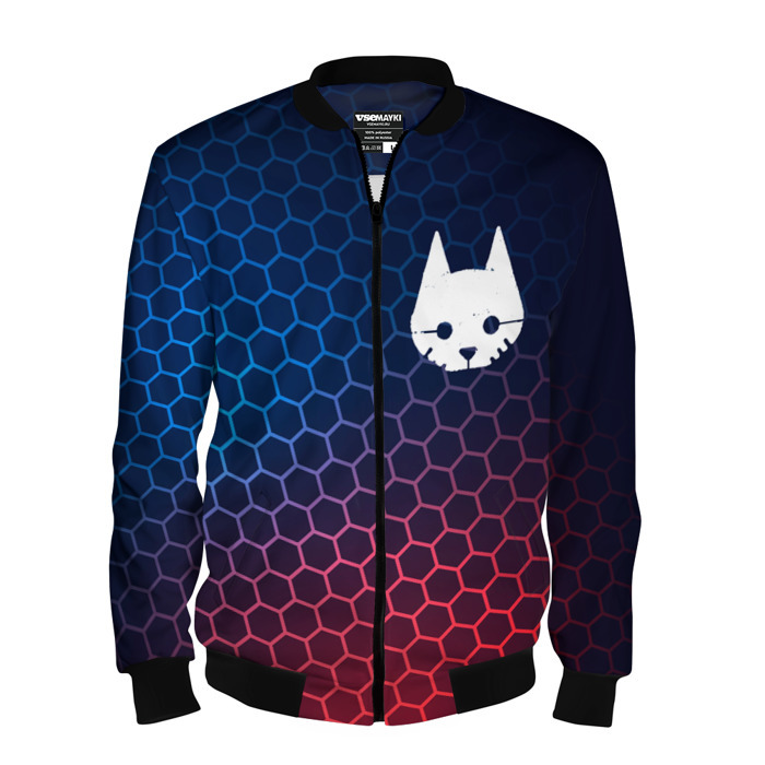 Мужской бомбер 3D Stray неоновые соты фото