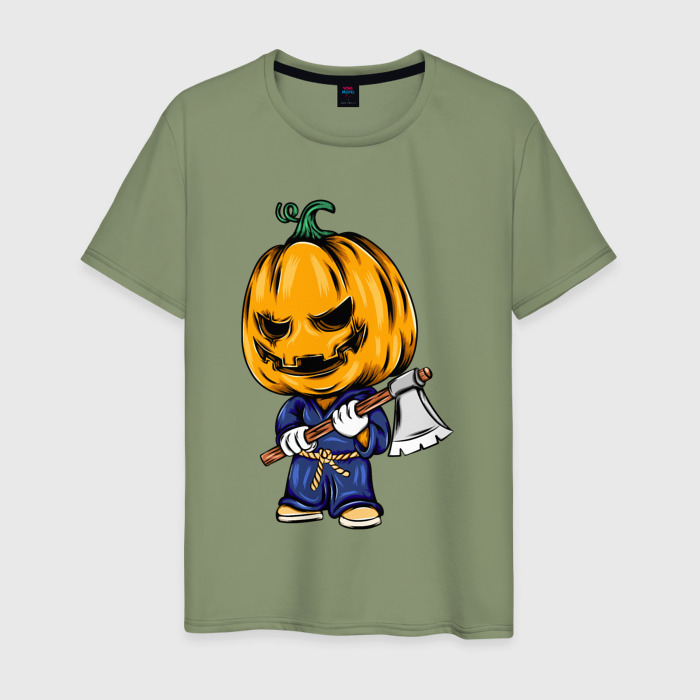 Мужская футболка хлопок Тыква с топором фото