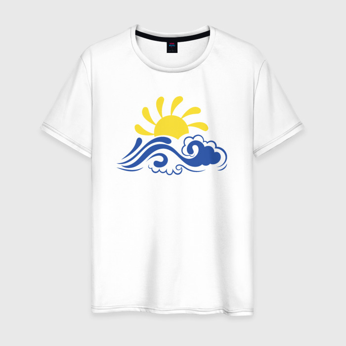 Мужская футболка хлопок Солнечная волна фото