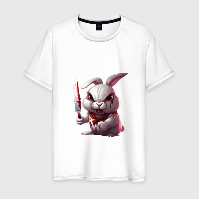 Мужская футболка хлопок Зайчик Маньяк фото