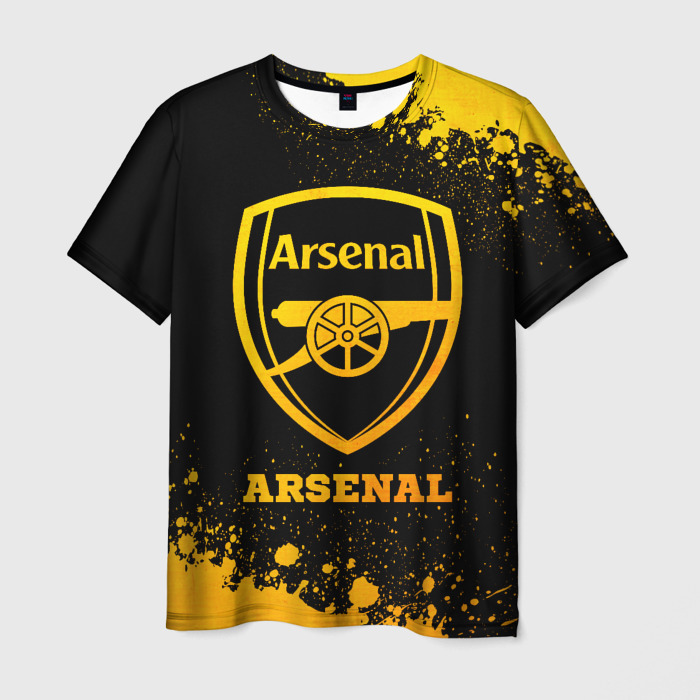 Мужская футболка 3D Arsenal   gold gradient фото