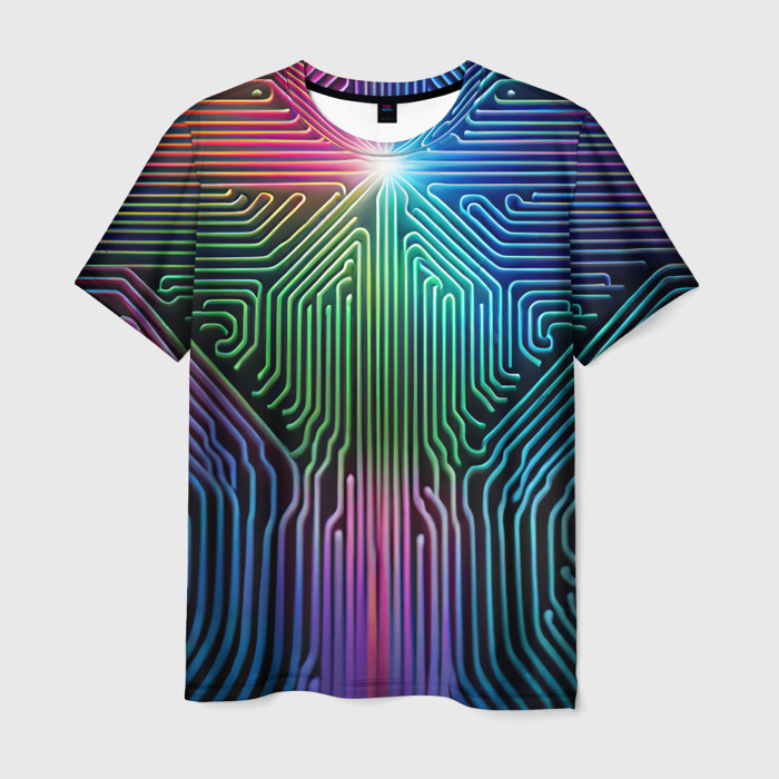Мужская футболка 3D Схема с голографией фото