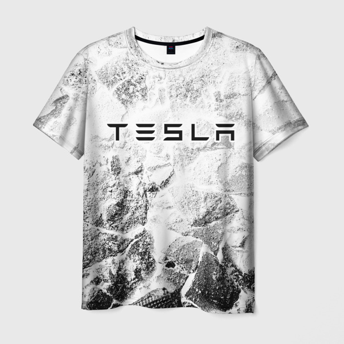Мужская футболка 3D Tesla white graphite фото