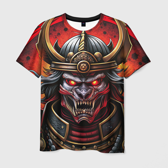 Мужская футболка 3D Самурай нечеловек свирепый фото