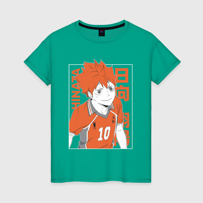 Женская футболка хлопок Haikyuu Хаику Волейбол Хината Hinata фото