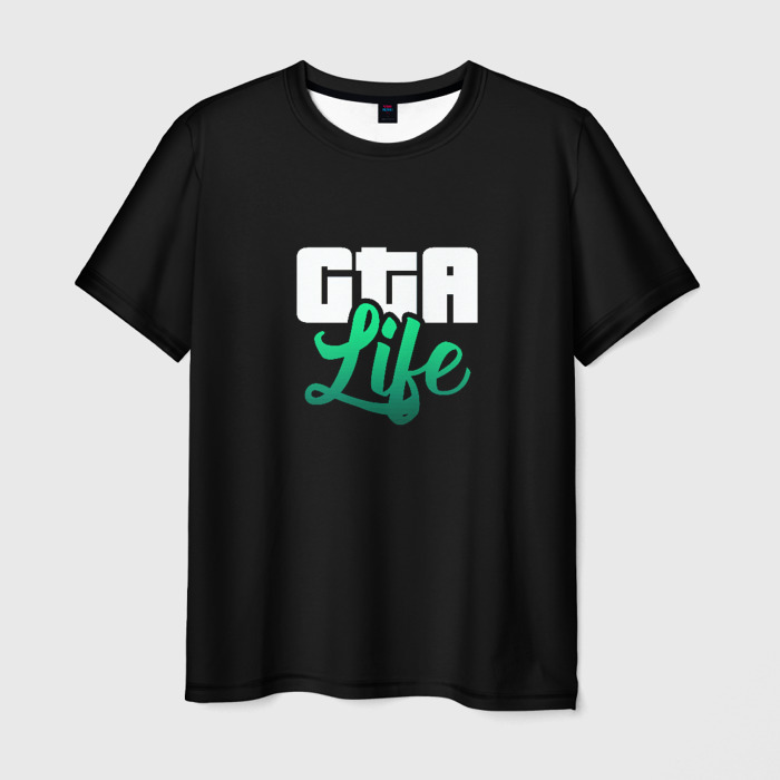 Мужская футболка 3D GTA life logo фото