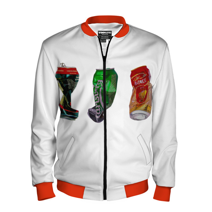 Мужской бомбер 3D Помятые банки пива фото