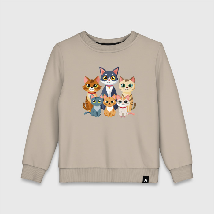 Детский свитшот хлопок Семья кошек фото