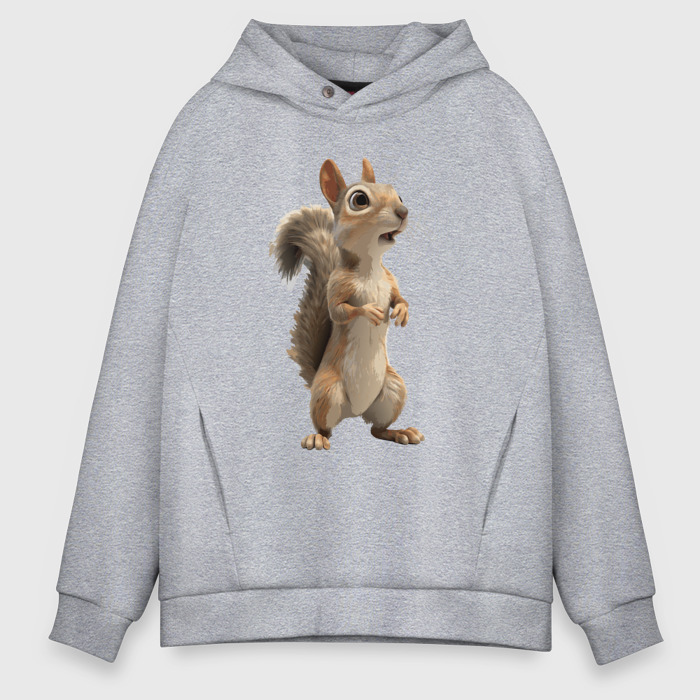 Мужское худи Oversize хлопок Бельченок в удивлении фото