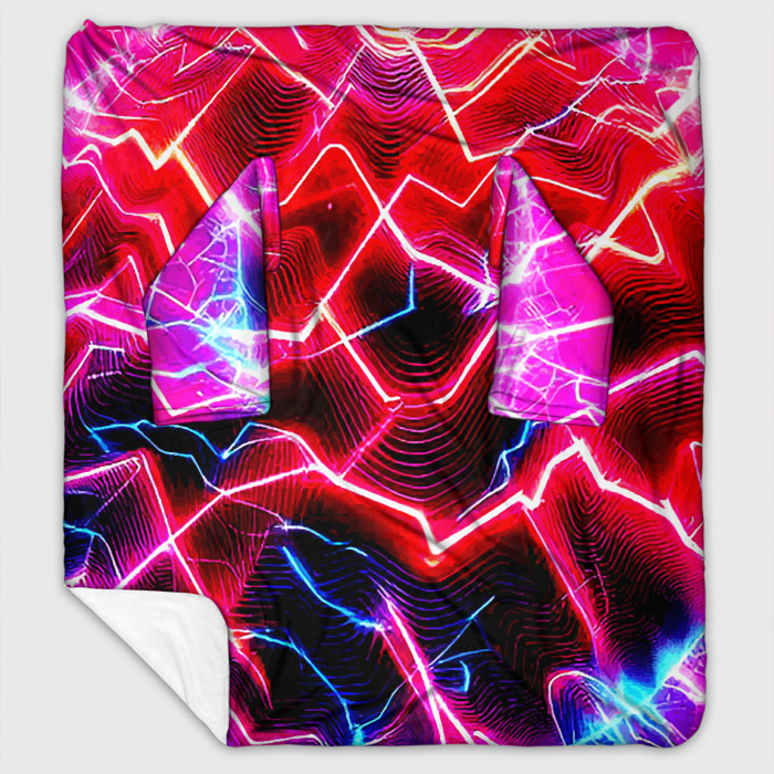 Плед с рукавами Неоновые космические разряды   нейроарт фото