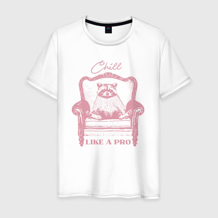 Мужская футболка хлопок Енот чилит как про фото