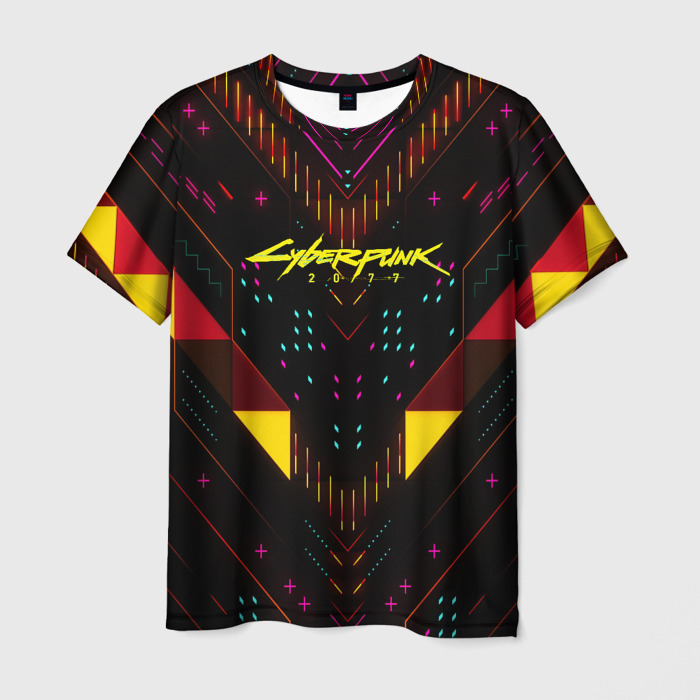 Мужская футболка 3D Cyberpunk2077 geometry фото