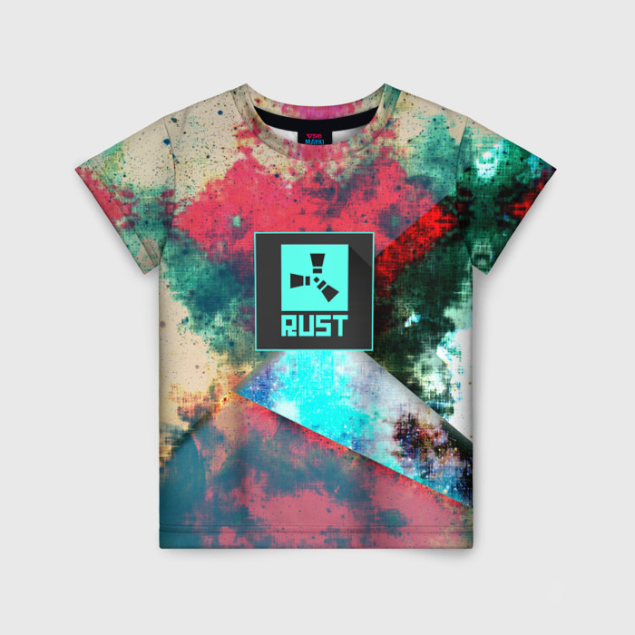 Детская футболка 3D RUST geometry color фото