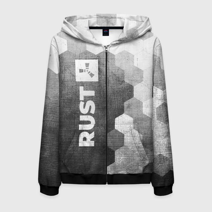 Мужская толстовка 3D на молнии Rust   grey gradient по вертикали фото