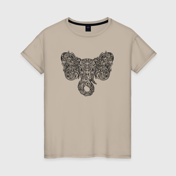 Женская футболка хлопок Винтажный слон фото