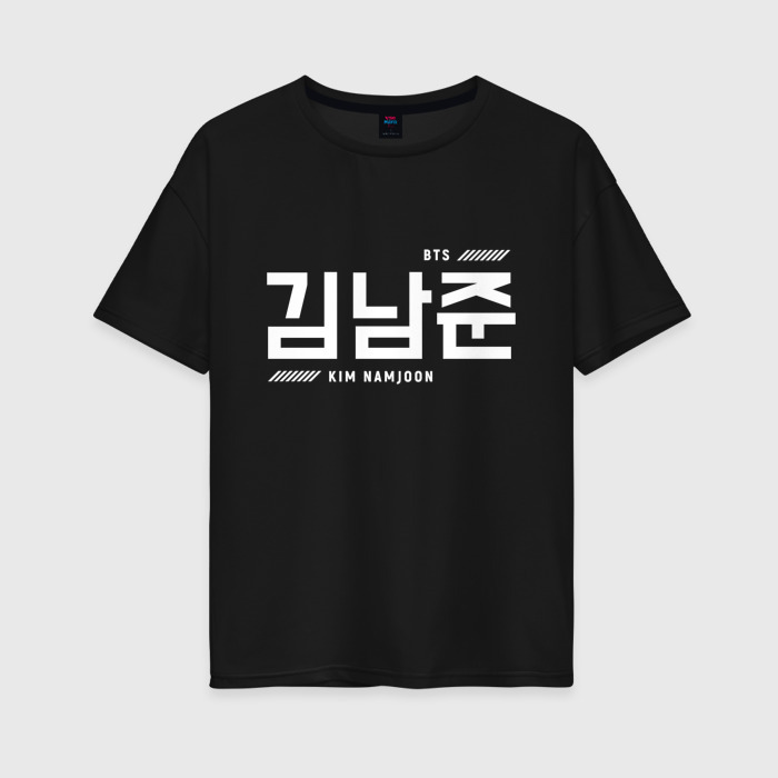 Женская футболка хлопок Oversize Ким Намджун bts фото