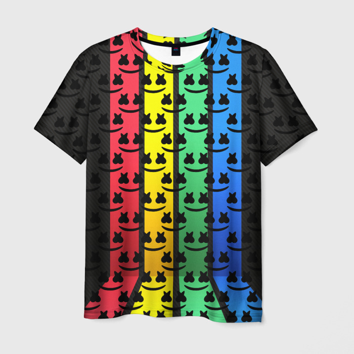 Мужская футболка 3D Marshmello neon music dj фото