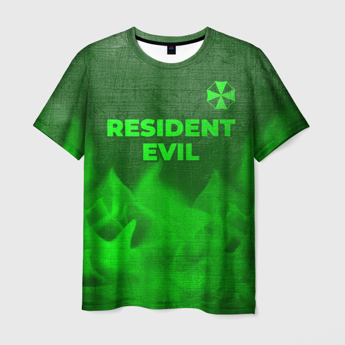 Мужская футболка 3D Resident Evil   green gradient посередине фото