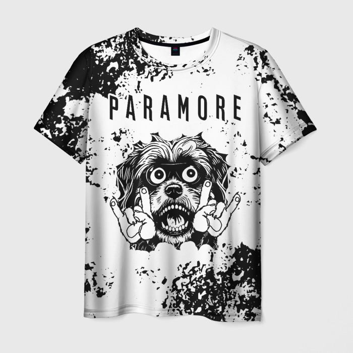 Мужская футболка 3D Paramore   рок пес фото